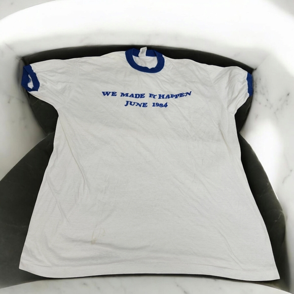 Stedman Other - White and Blue Short Sleeve Tee with Blue Collar
